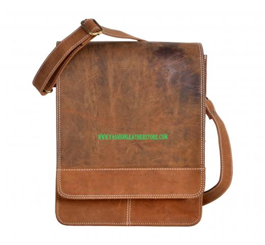 Men's Crazy horse Leather Shoulder Bag Briefcase Cross Body laptop bag